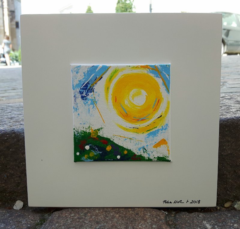 Sonne 7 2018 20×20 Acryl auf LW, SOLD